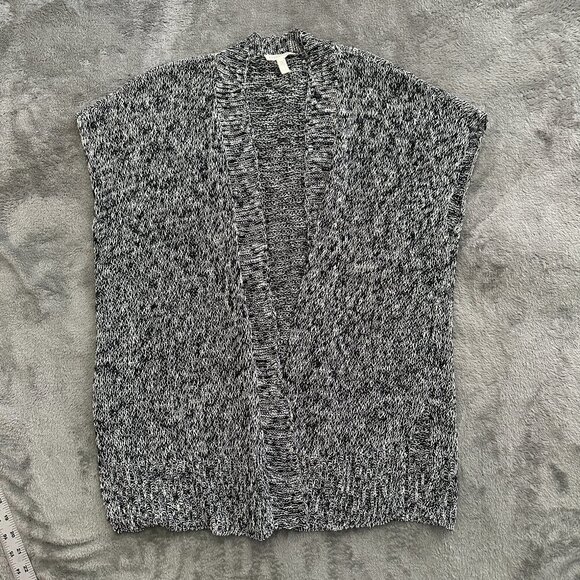 Eileen Fisher Sweaters - Eileen Fisher Cotton Linen Open Front Knit Cardigan Women's SMALL Black White